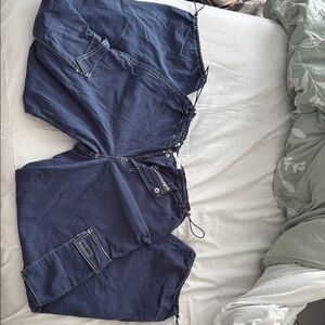 Navy Blue Drawstring Pants